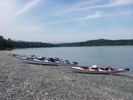 Kayaks on beach